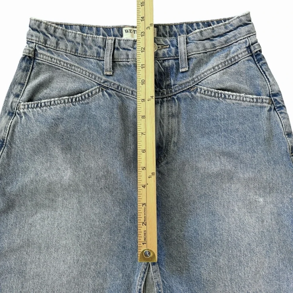 We The Free Come As You Are Denim Maxi Skirt Sz 0 Slit Coastal Cowgirl Country